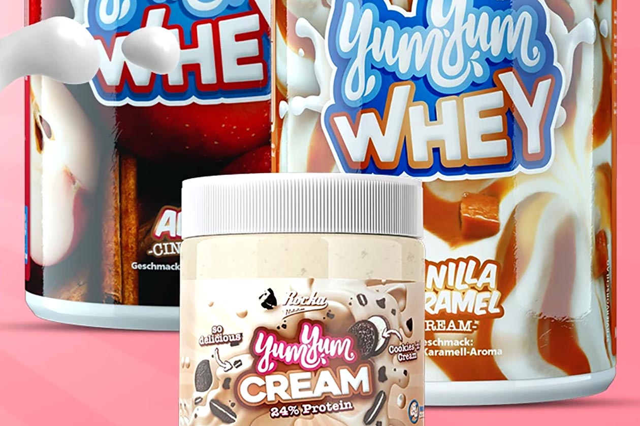 four yum yum whey flavors and yum yum cream