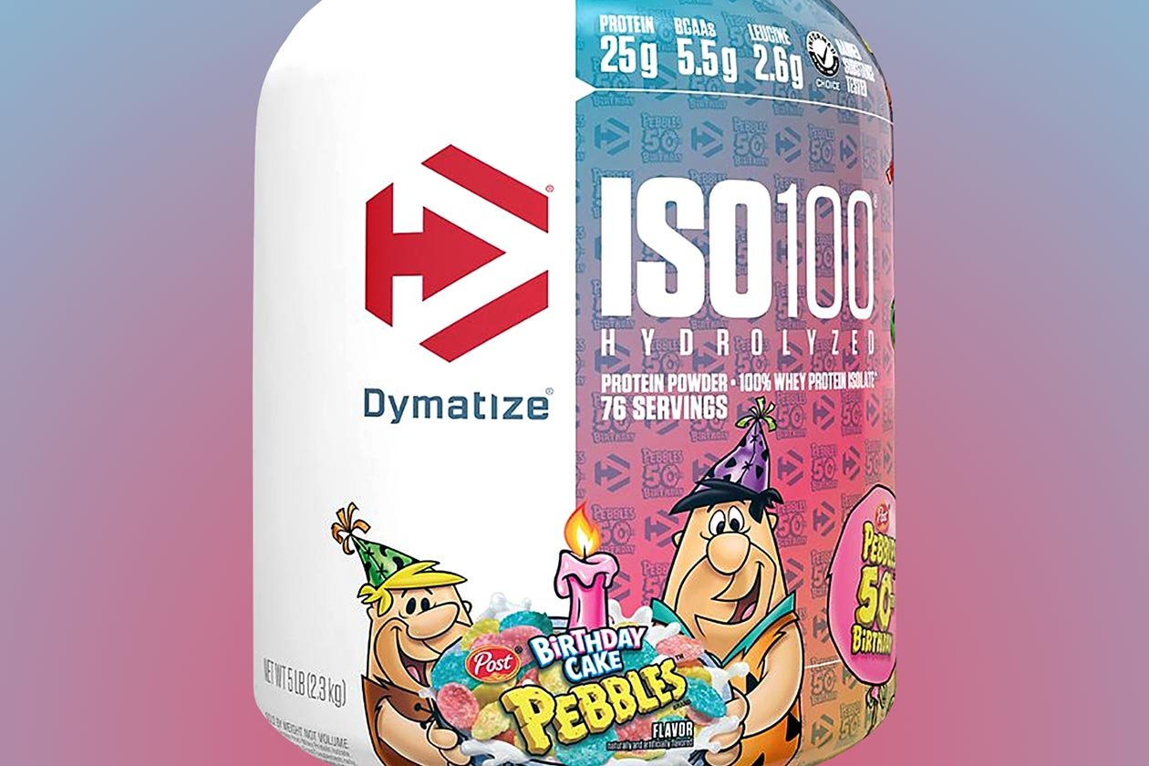 dymatize birthday cake pebbles iso100