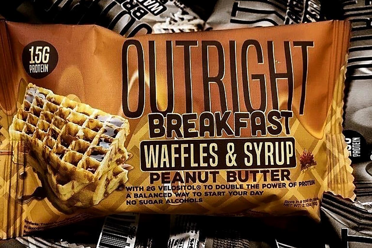 waffles and syrup peanut butter outright breakfast protein bar