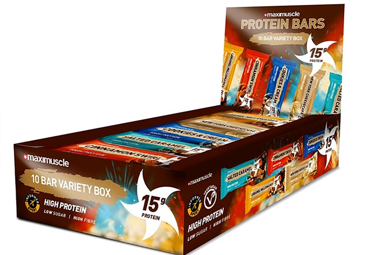 maximuscle protein bar variety box