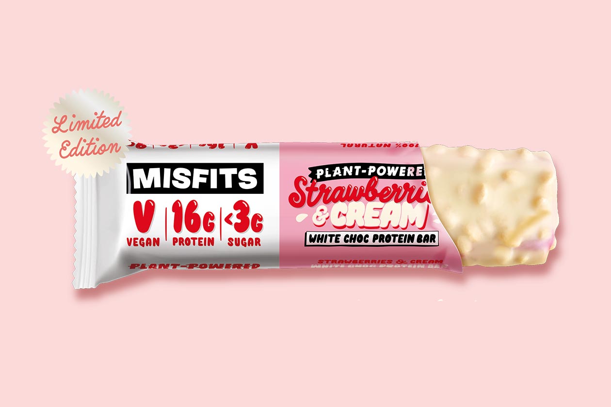 misfits strawberries and cream protein bar