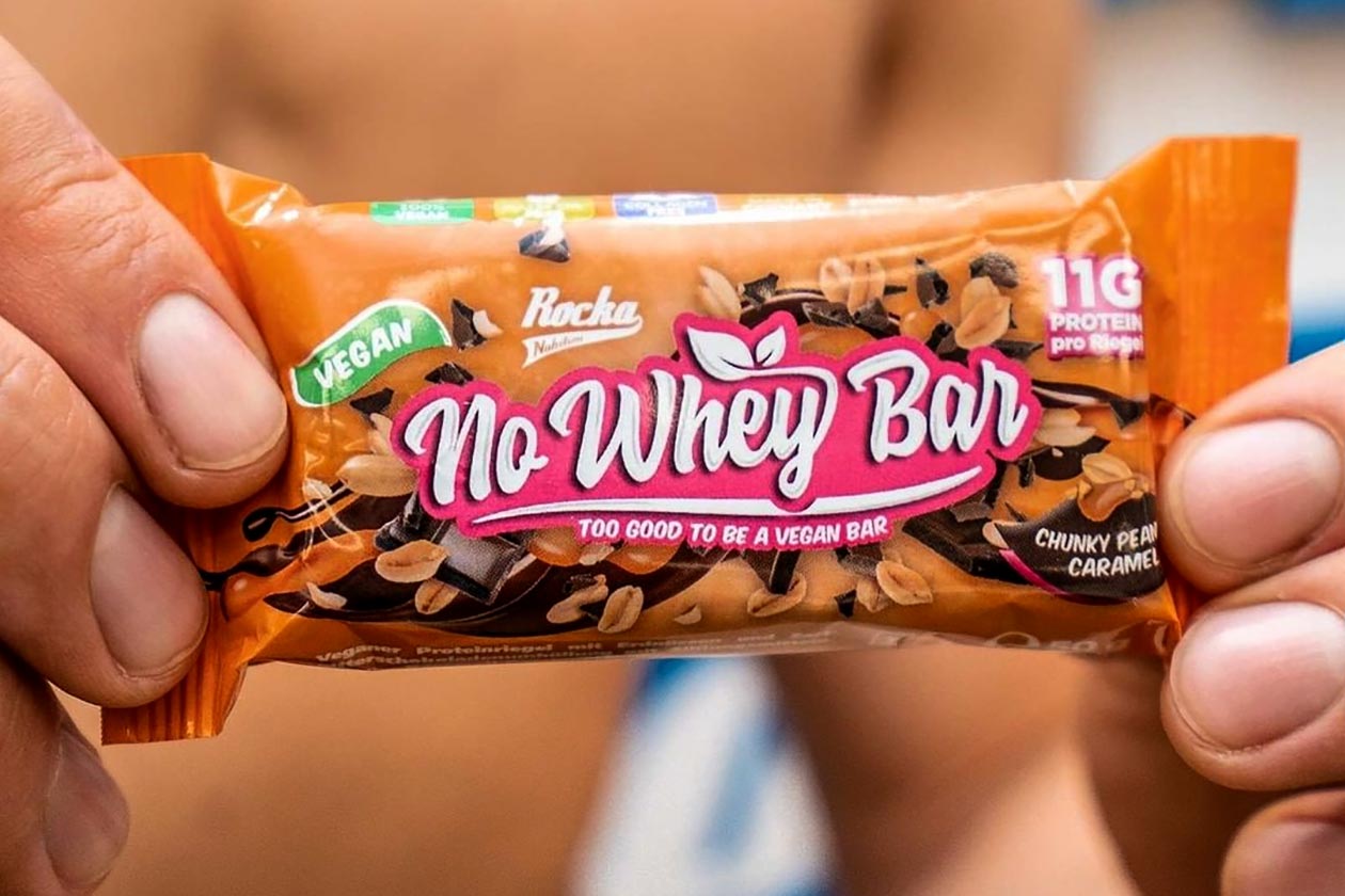 rocka nutrition no whey bar chunky peanut caramel