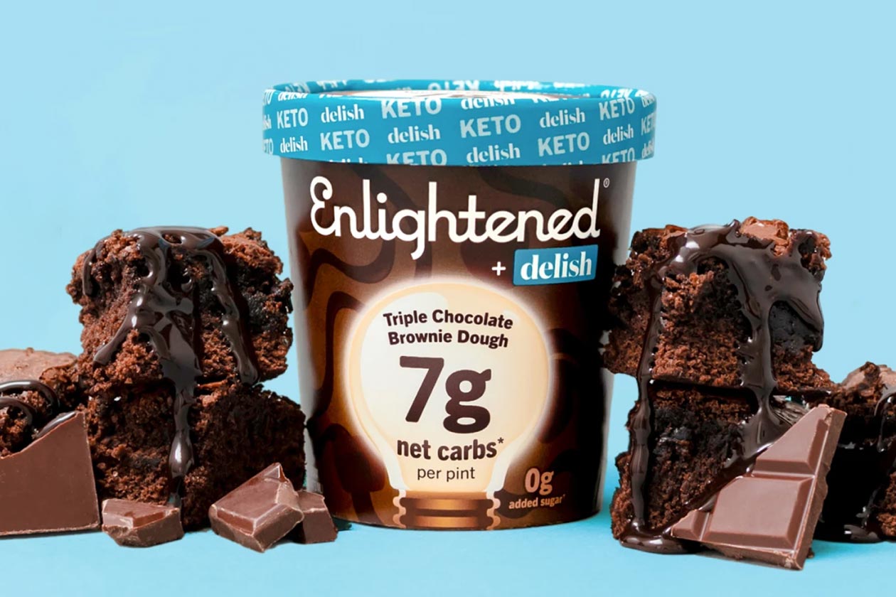 enlightened delish triple chocolate brownie dough keto ice cream