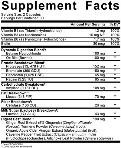 5 Nutrition Diges Ten Label