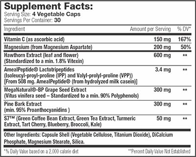 Serious Nutrition Solutions Blood Pressure Support Xt Label