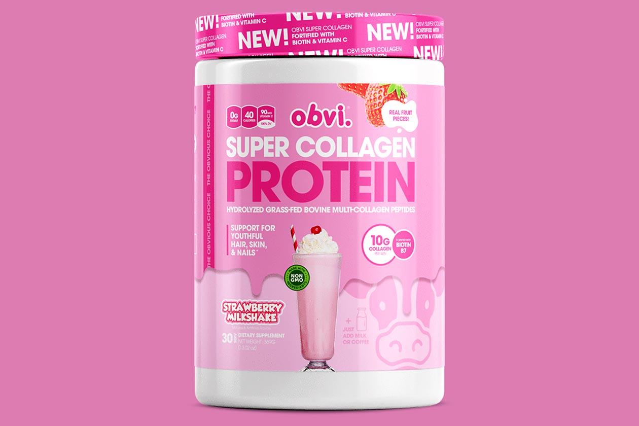 Obvi Strawberry Milkshake Super Collagen Protein