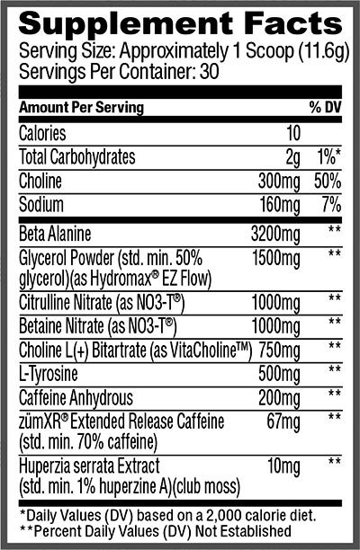 Purus Labs Noxygen Pre Workout Label