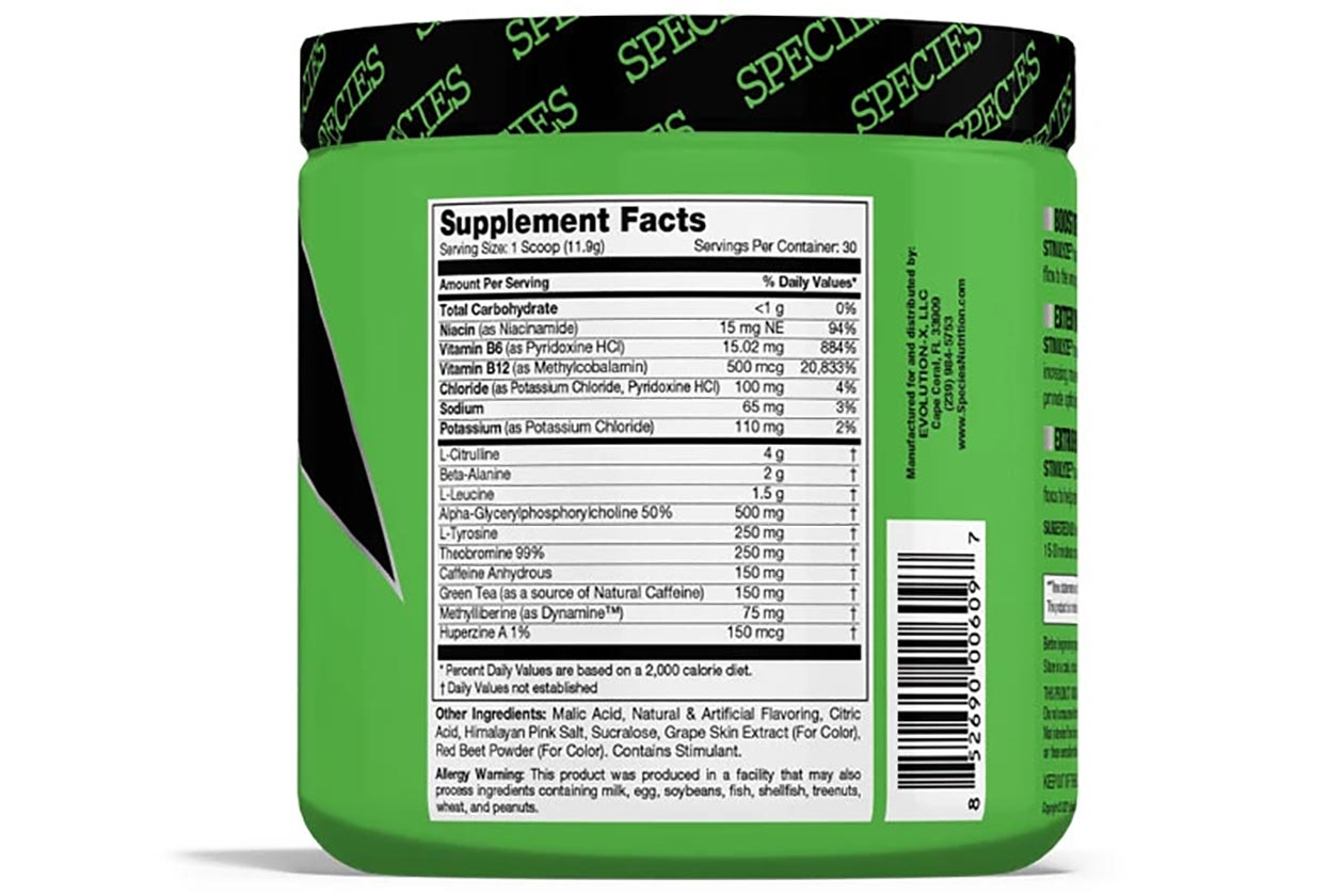 Species Nutrition Stimulyze Label