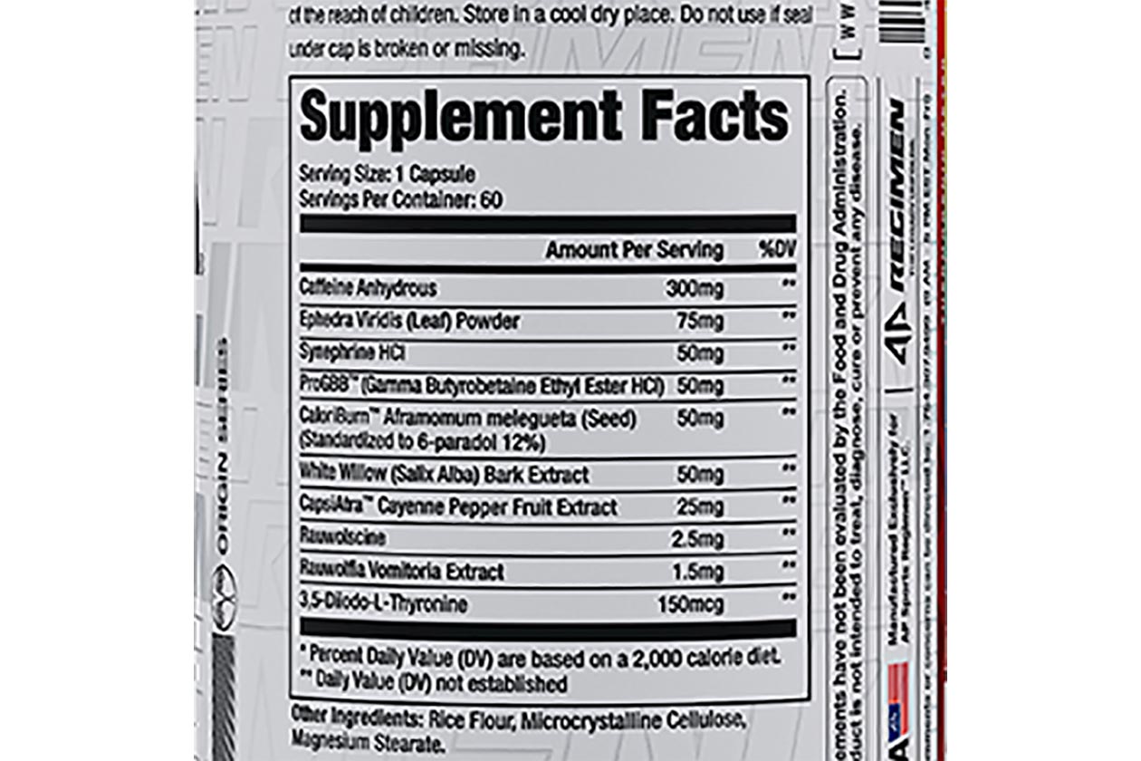 Ap Sports Regimen Top Burn Label