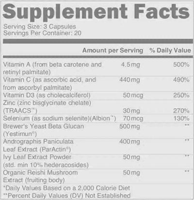 Naked Nutrition Immunity And Wellness Label