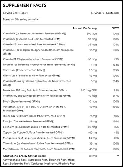 Rsp Nutrition Active Multi Label