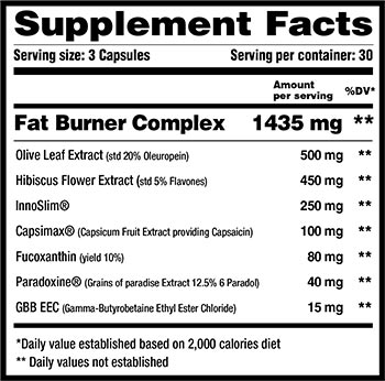 1 Up Nutrition Fat Burner Stim Free Label