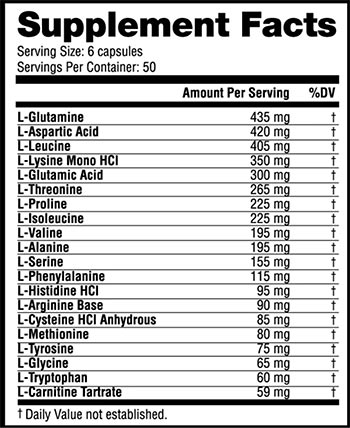 Nutrabio Amino 3894 Label