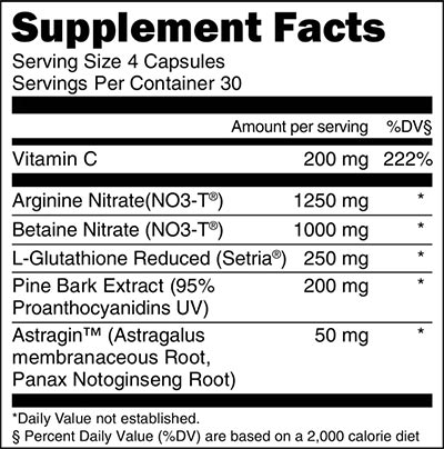 Transparent Labs Nitic Oxide Label