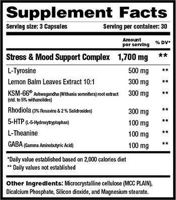 1 Up Nutrition Relax Label