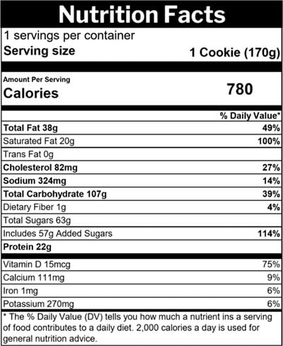 My Cookie Dealer Protein Cookies Nutrition