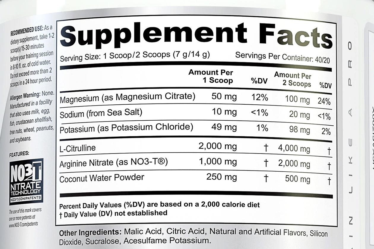 Cutler Nutrition Amplify 2 Label