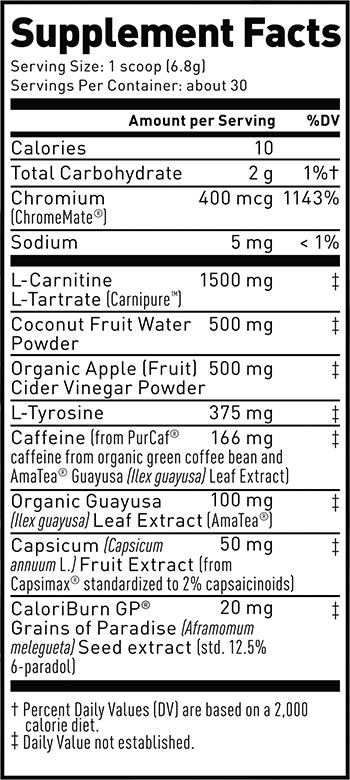 Kaged Clean Burn Powder Label