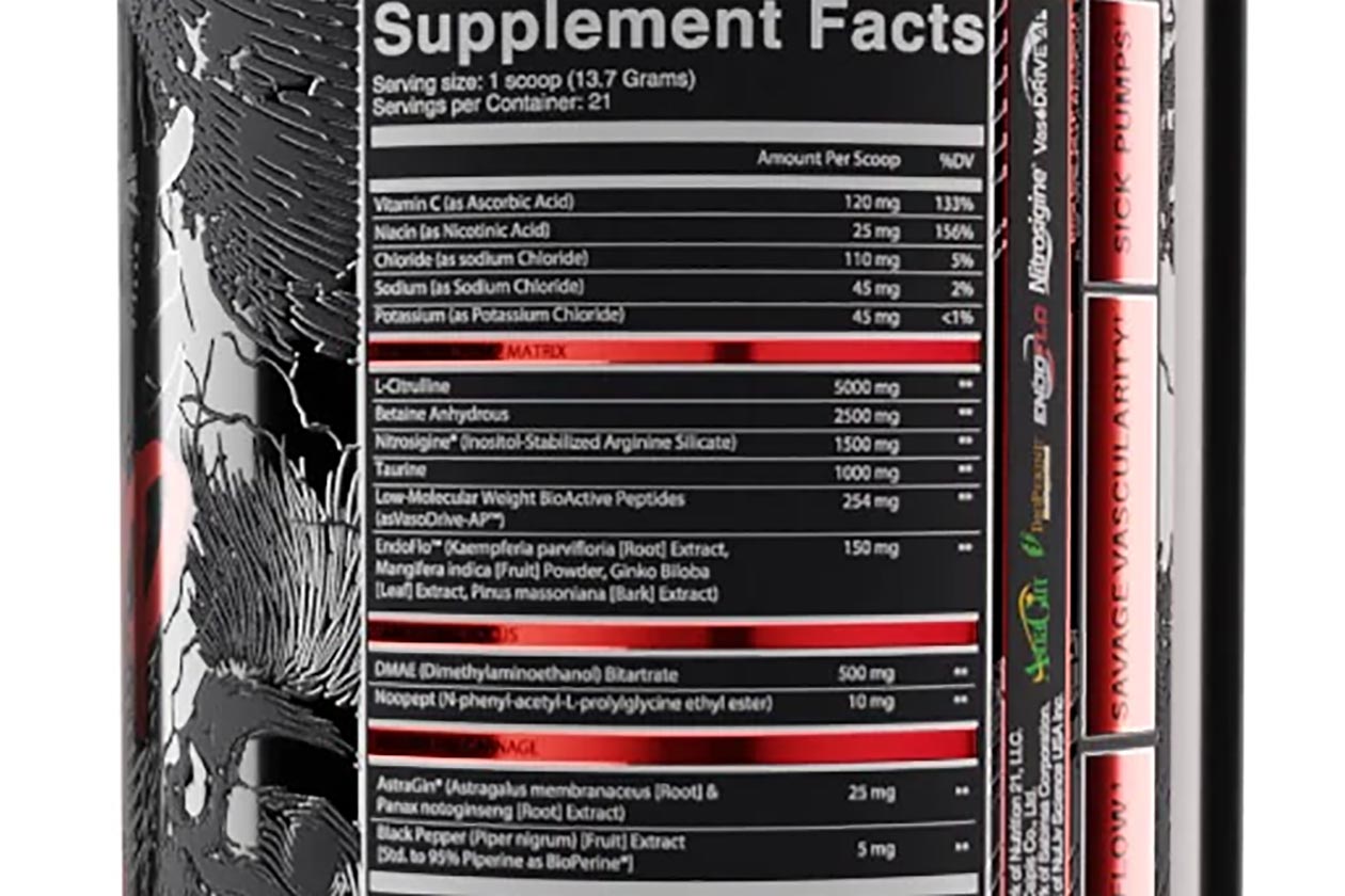 Nutrifitt Carnage Pump Label