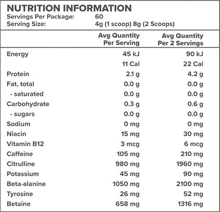 Xplosiv Ping Pre Workout Label