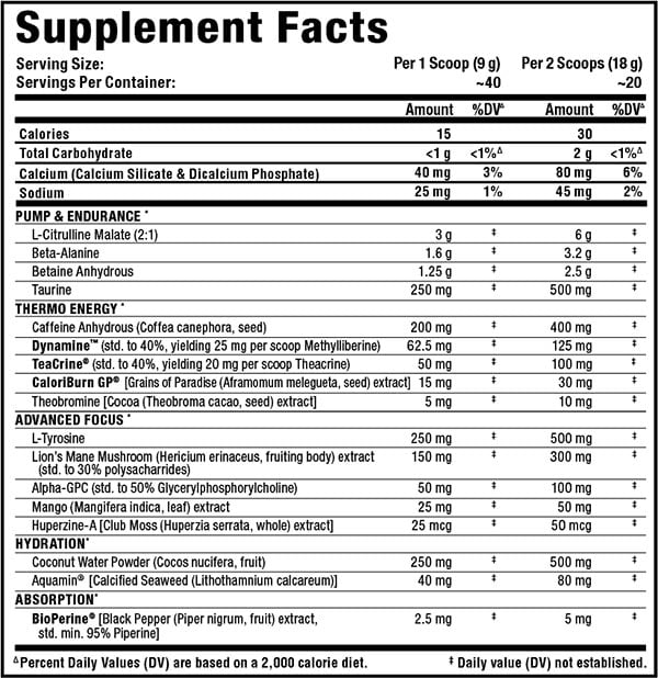 Allmax Nutrition Extreme Label