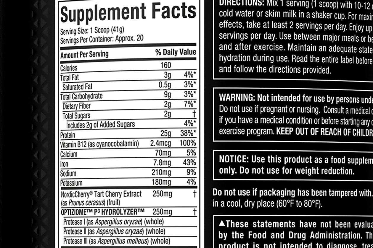 Muscletech Plant Protein Label
