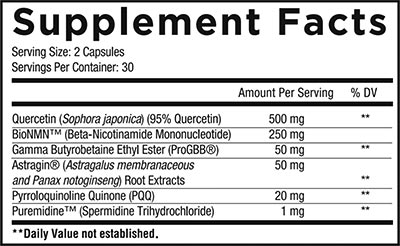 Core Nutritionals Llifeline Longevity Label