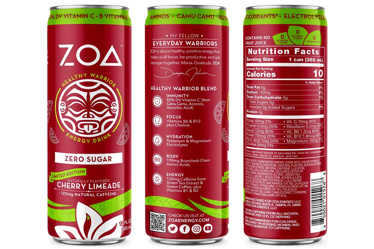 Cherry Limeade Zoa Energy Drink