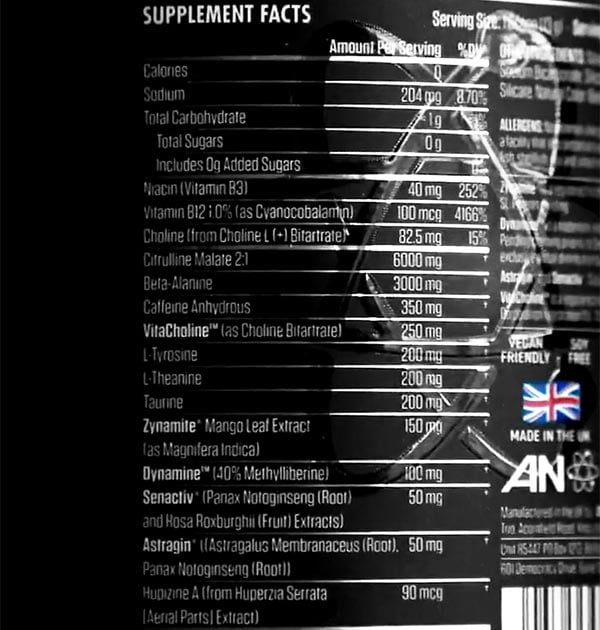 Appled Nutrition Us Abe Pre Workout Label