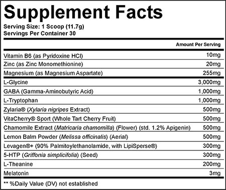 Like A Pro Supplements Sleep Recovery Label