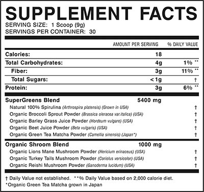 Myogenix Myovite Super Greens Label