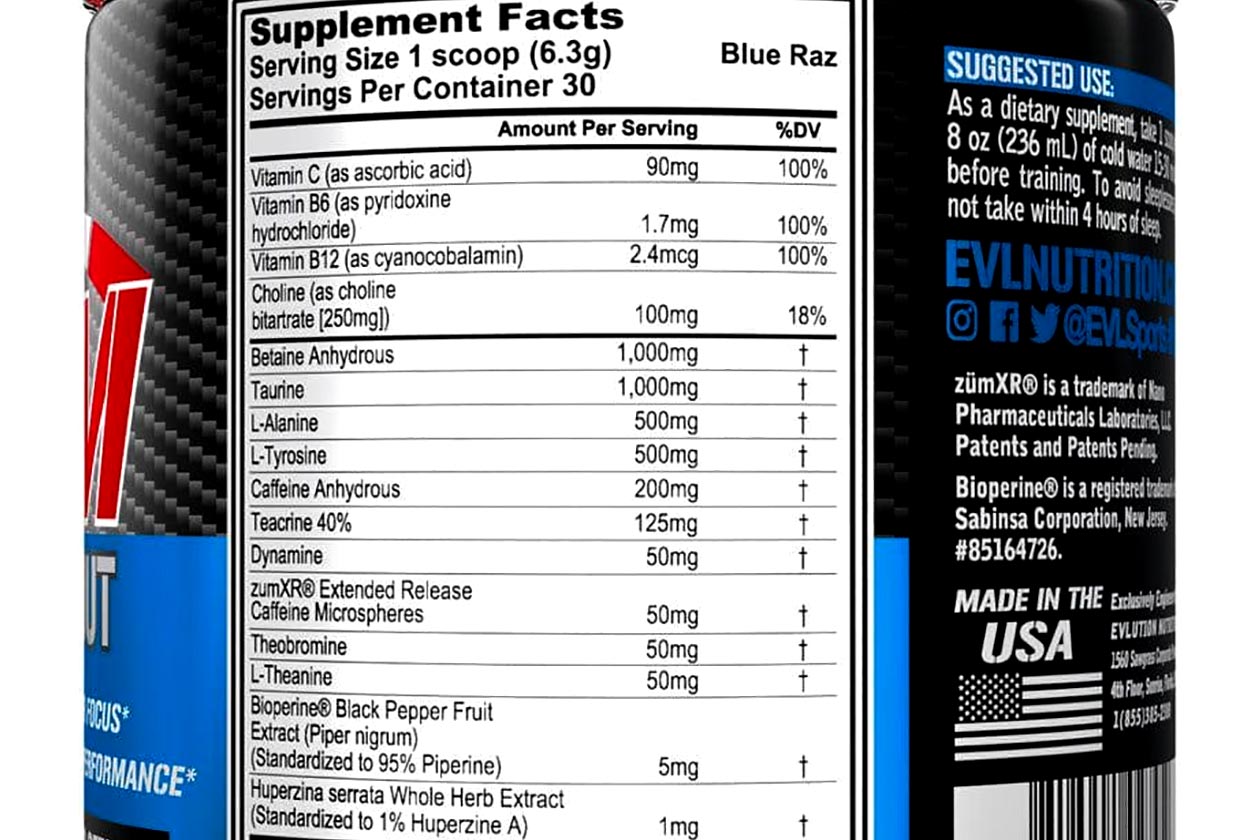 Evl Rpm Pre Workout Label