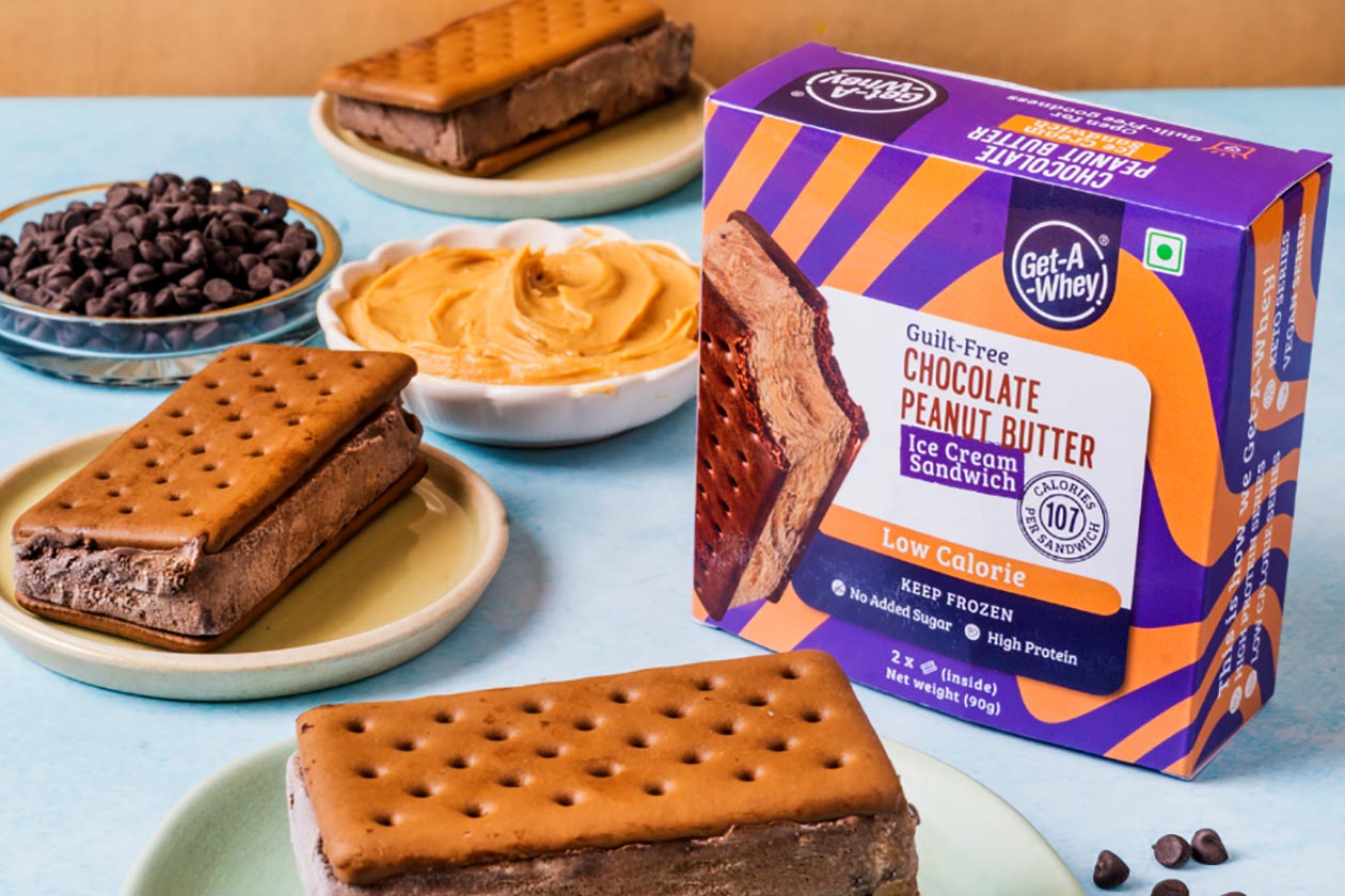 Get A Whey Chocolate Peanut Butter Ice Cream Sandwich