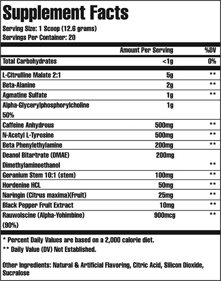 Max Effort Muscle Pre X Treme Label