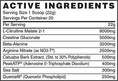 Naughty Boy Pump Performance Pre Workout Label