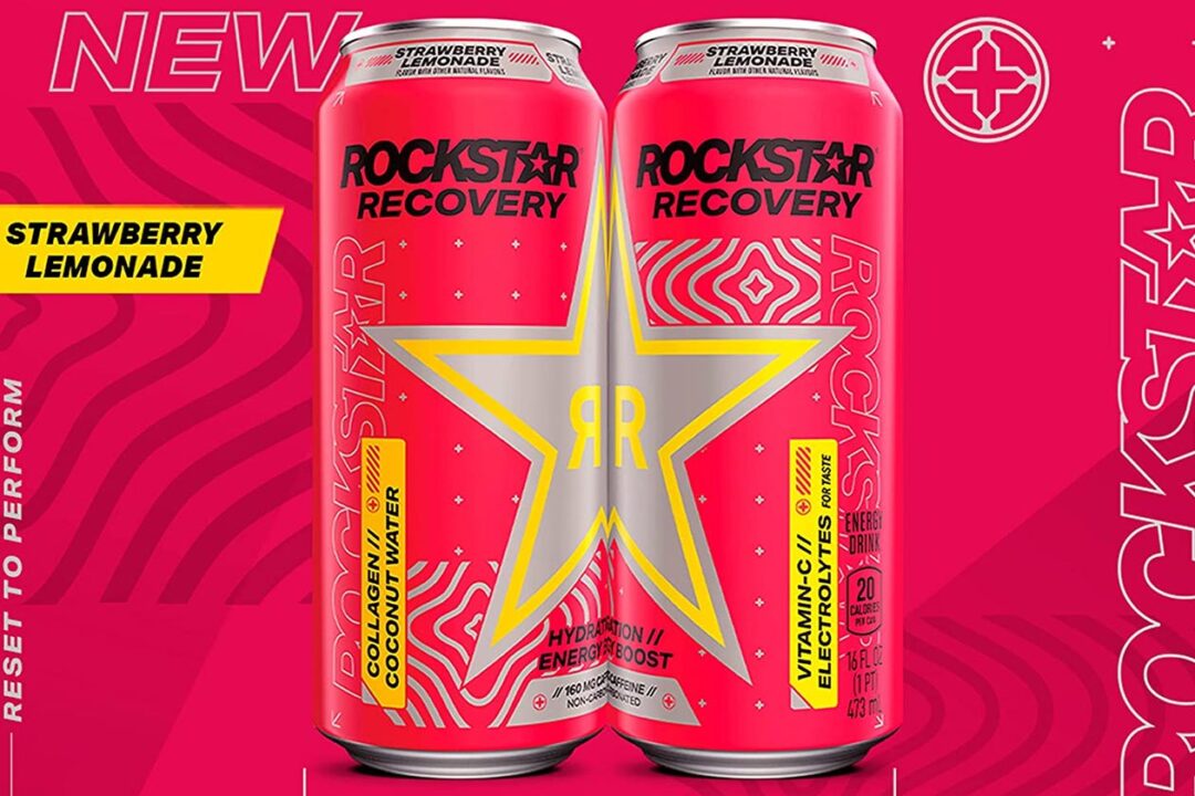 Refreshing Strawberry Lemonade Rockstar Recovery energy drink