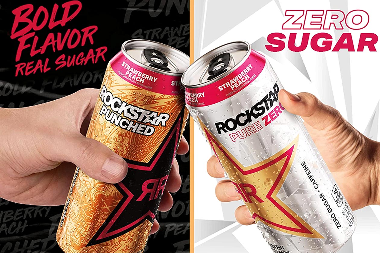 Strawberry Peach Rockstar Punched And Pure Zero