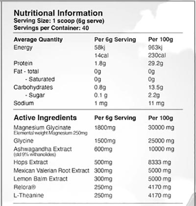 Red Dragon Nutritionals Hibernate Label