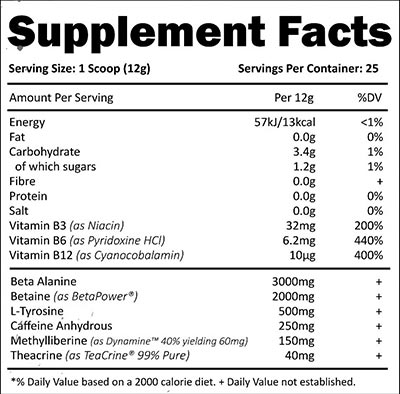 Efectiv Nutrtiion The Edge Label