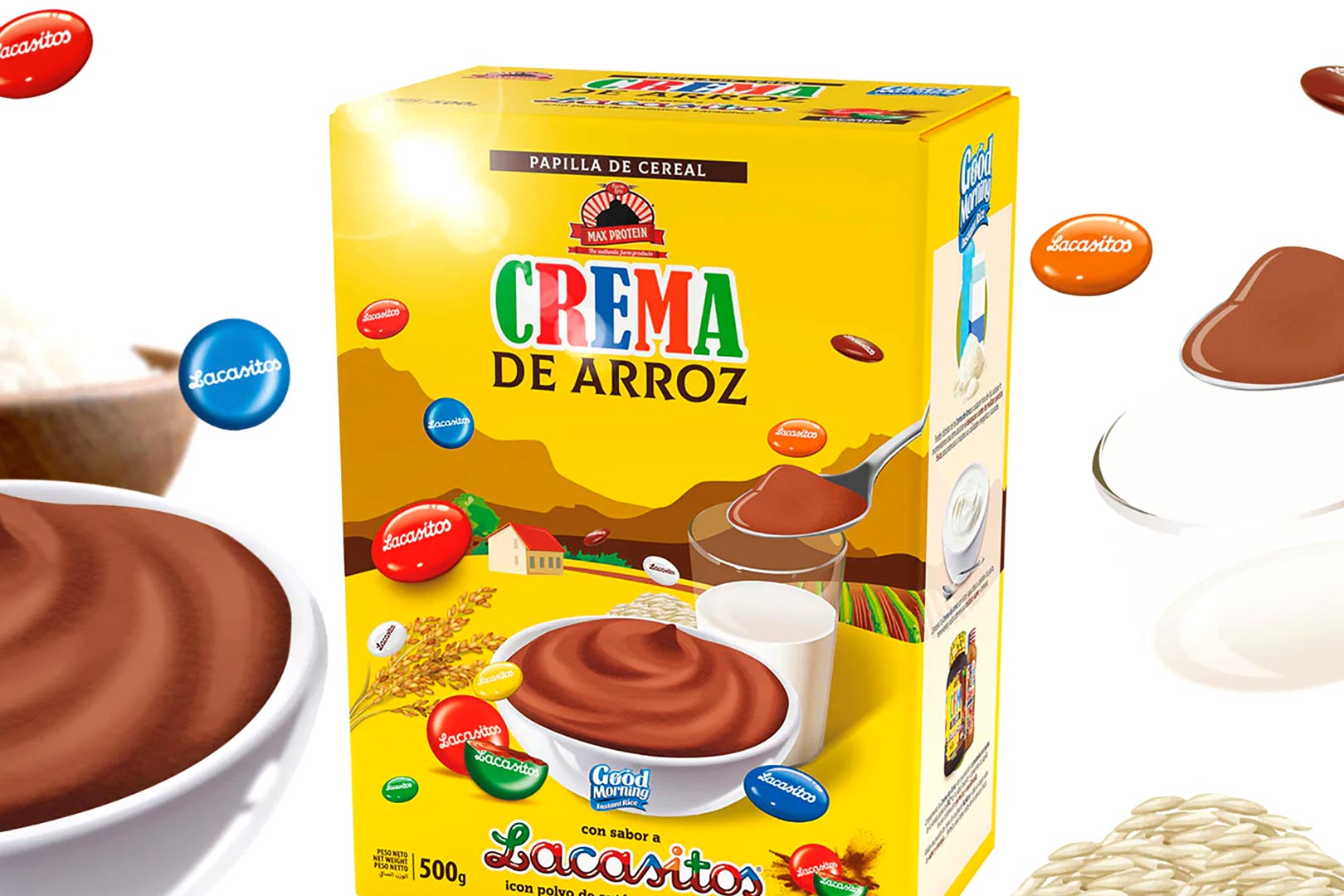 Max Protein - Crema de arroz sin gluten 500 g - Crema de arroz con