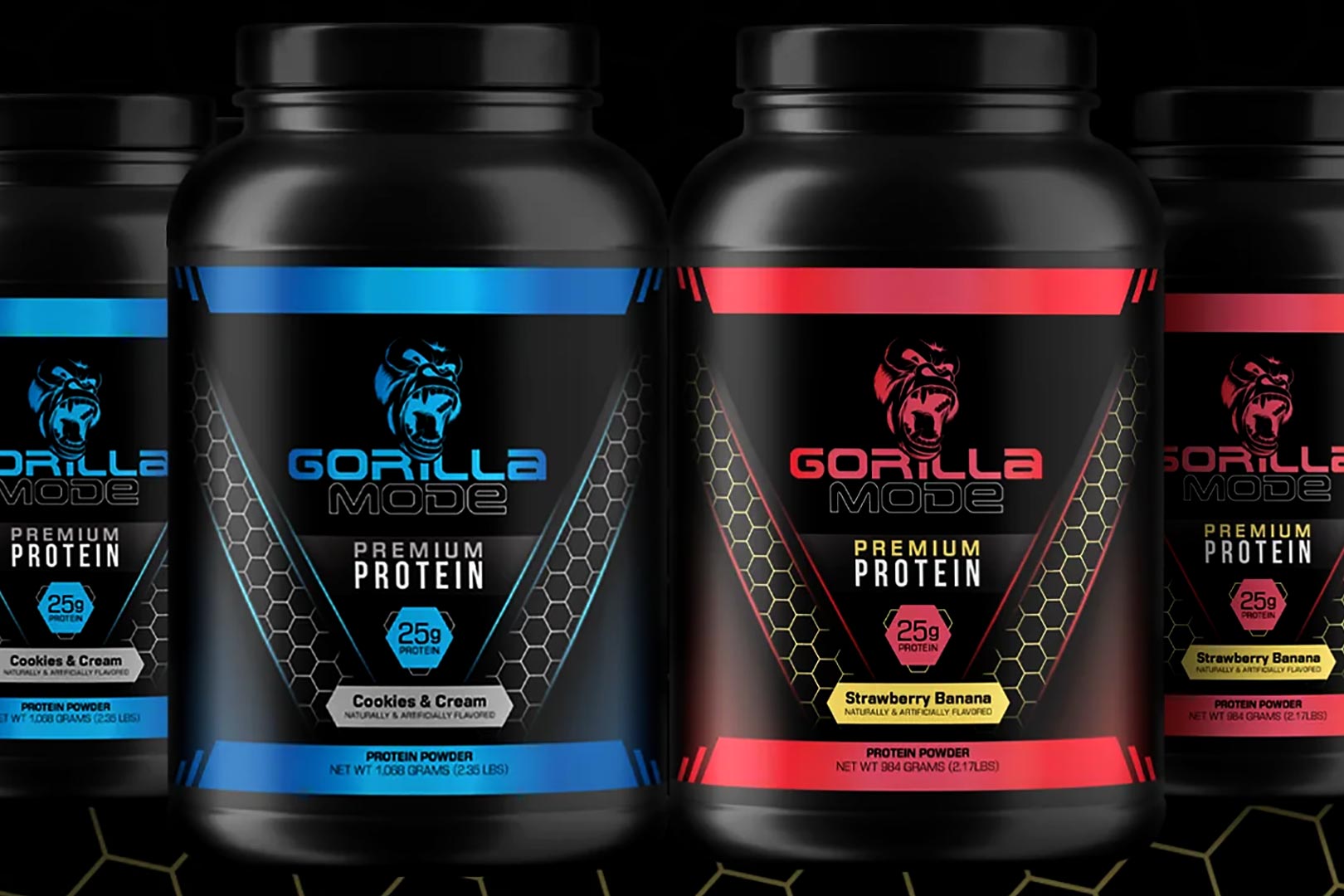 Gorilla Mode Protein now in Strawberry Banana and Cookies