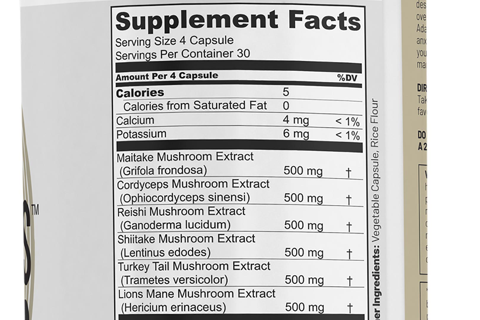 Flow Supplements Shroomies Label