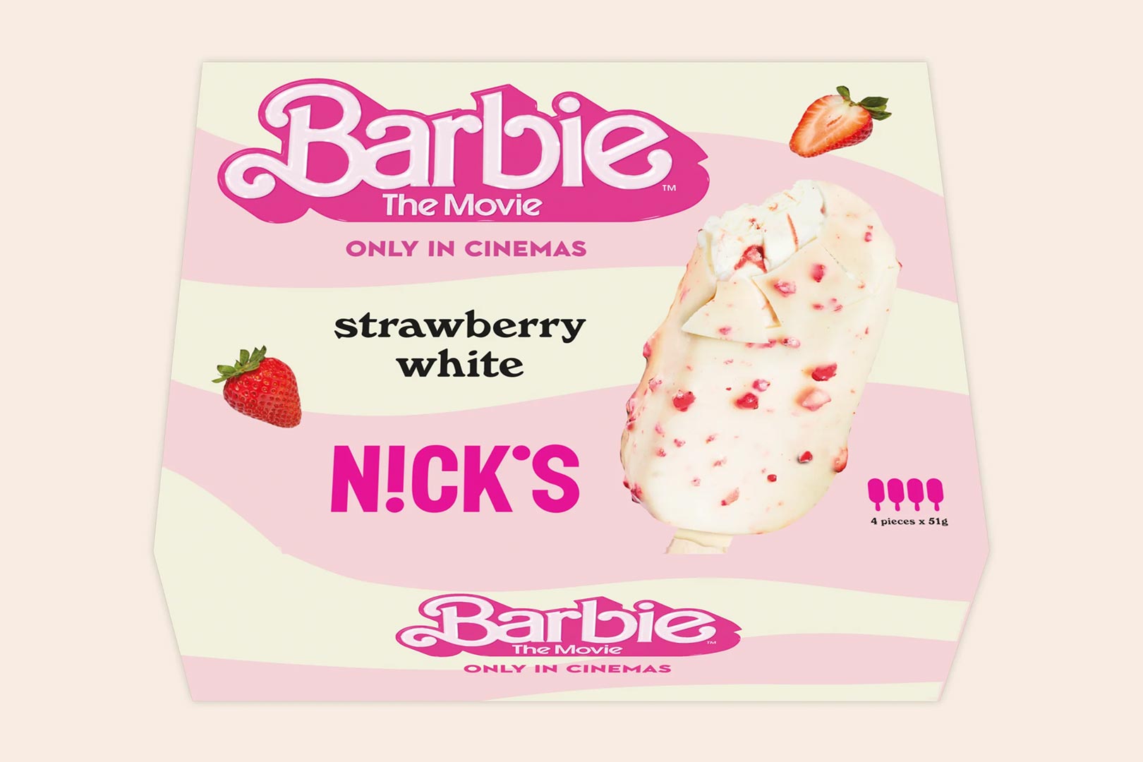 Nicks X Barbie Strawberry White Chocolate Ice Cream Stick