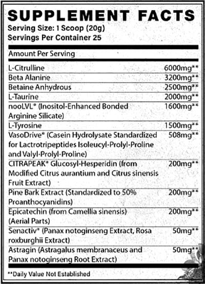 V1 Nutra Nitrum Label