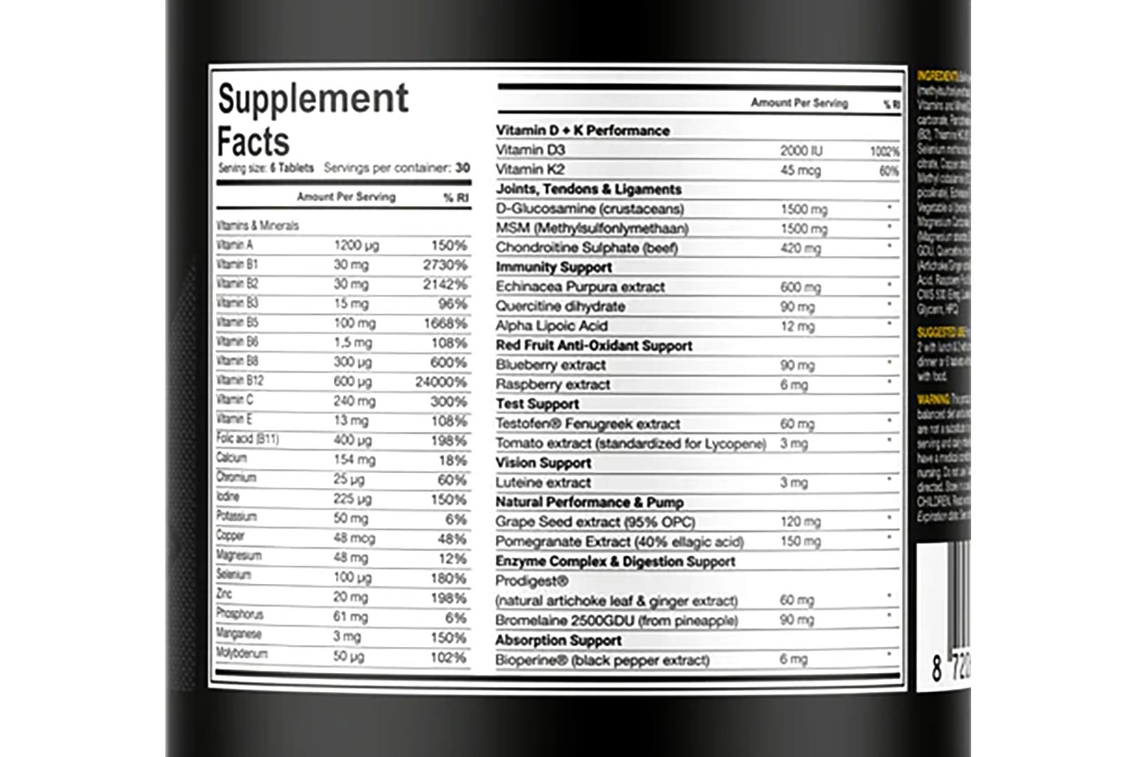 Dedicated Nutrition Alpha Triad Label