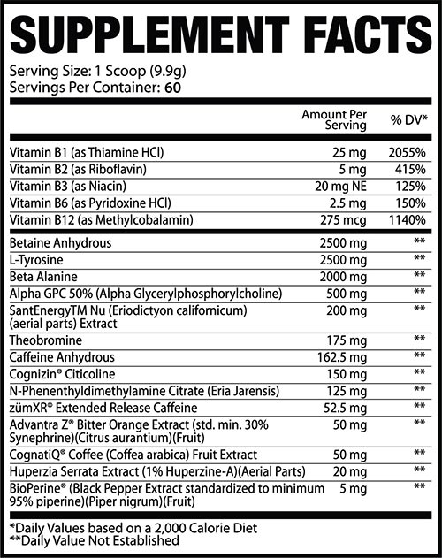 Ekkovision Outkast Pre Workout Label