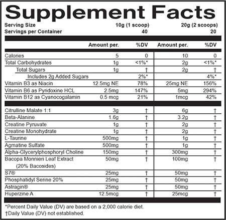 Max Muscle Pre Cognition Label