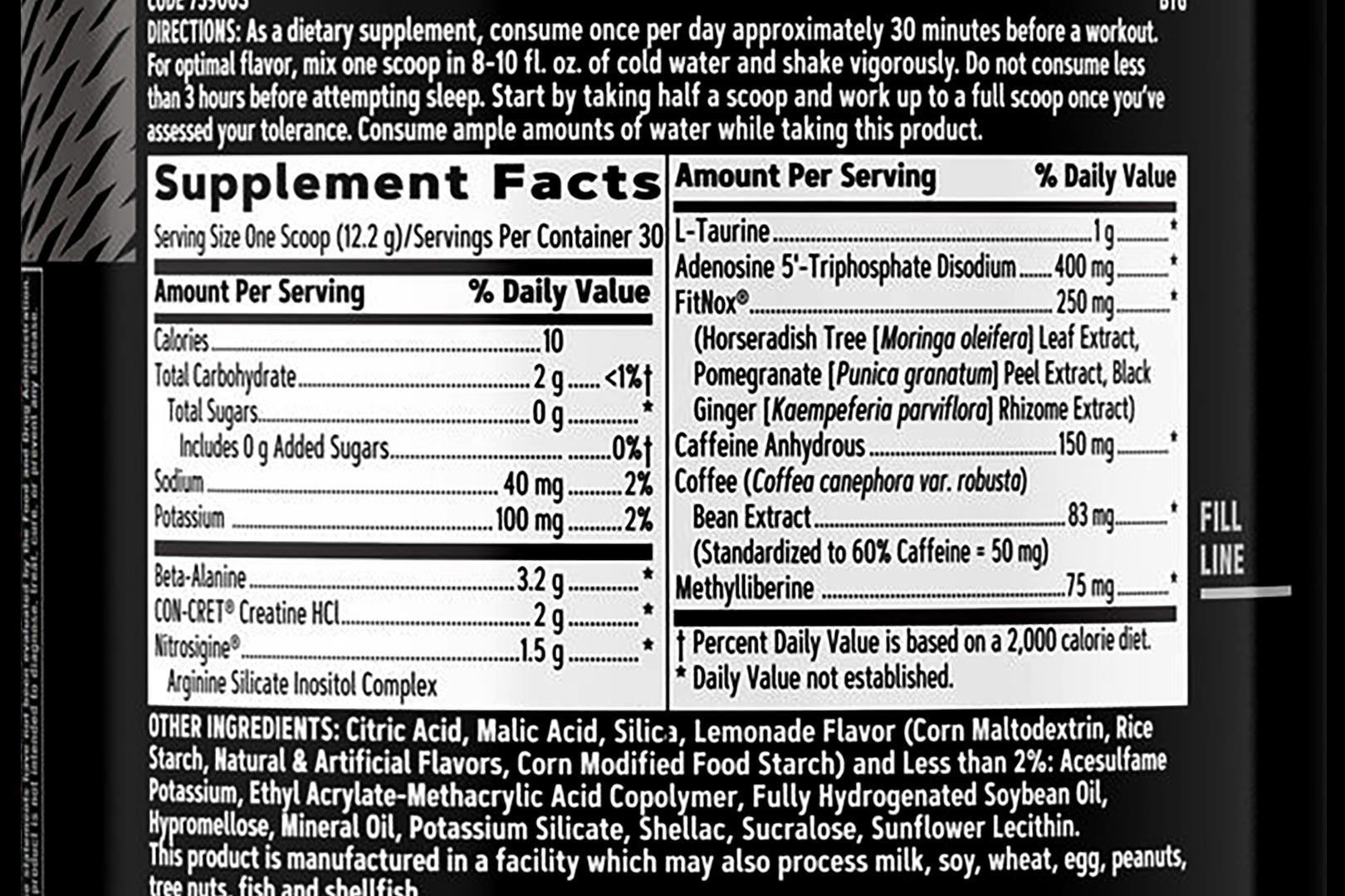 Gnc Amp Tri Phase Pre Workout Label