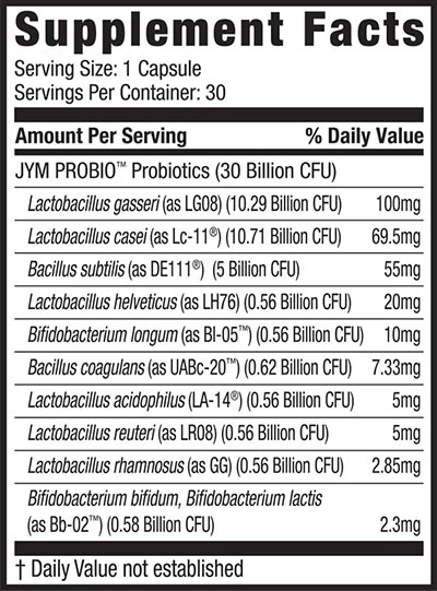 Jym Probio Label