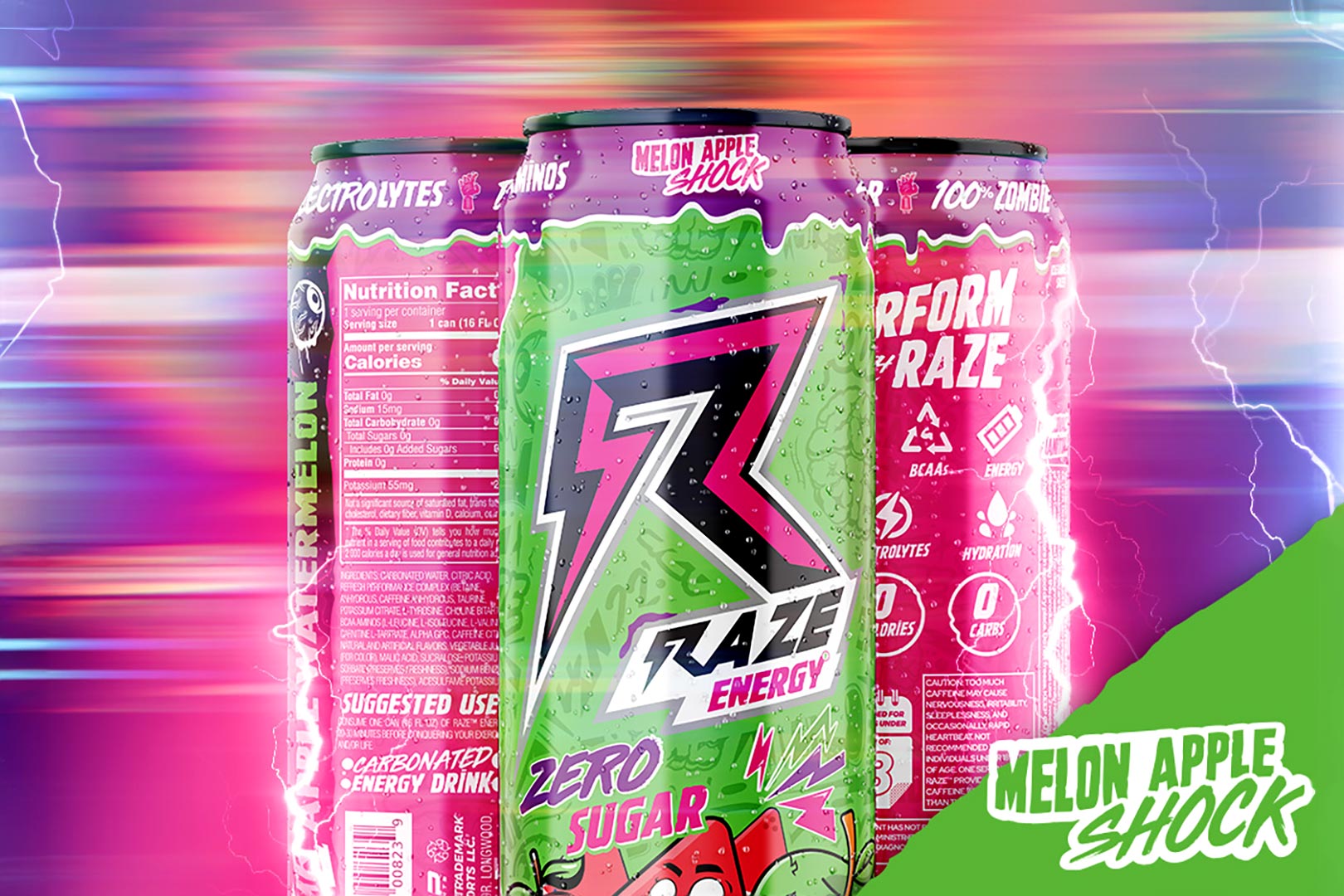 Melon Apple Shock Raze Energy Drink